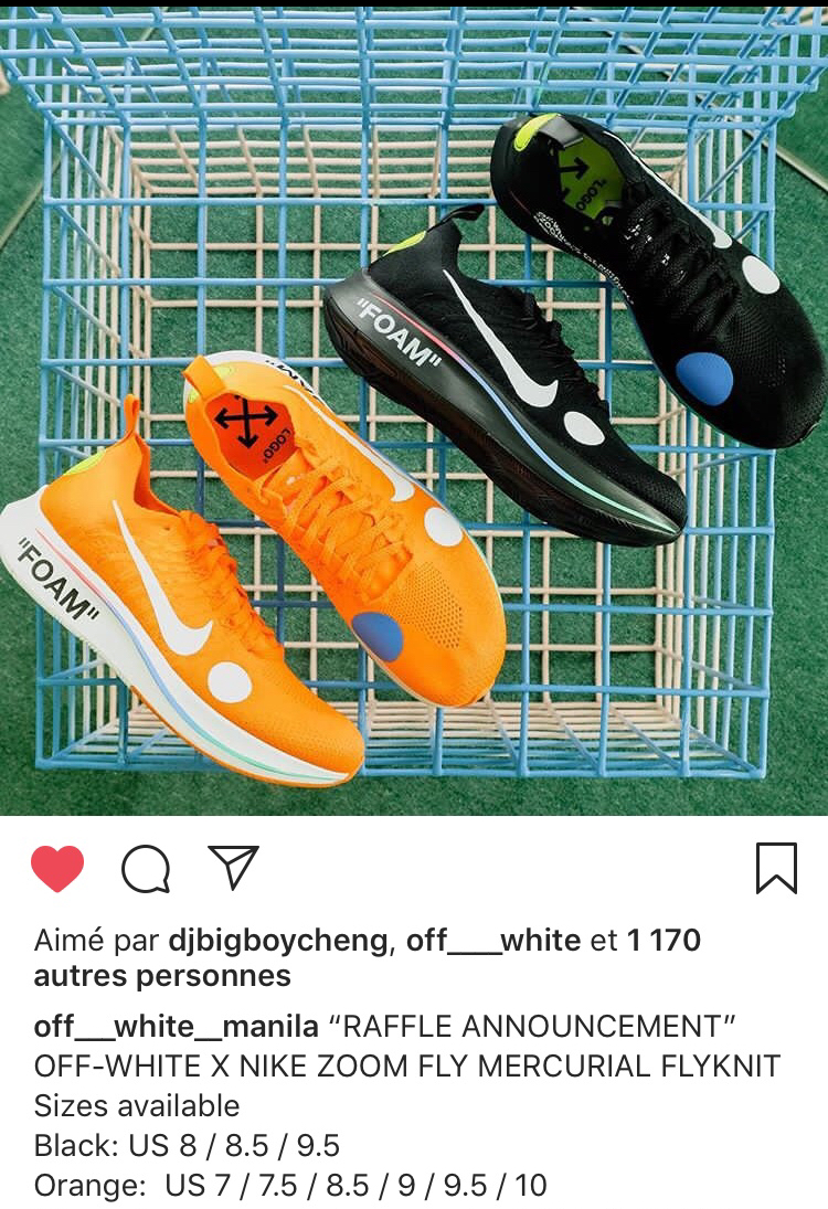 Off white zoom sales fly black raffle